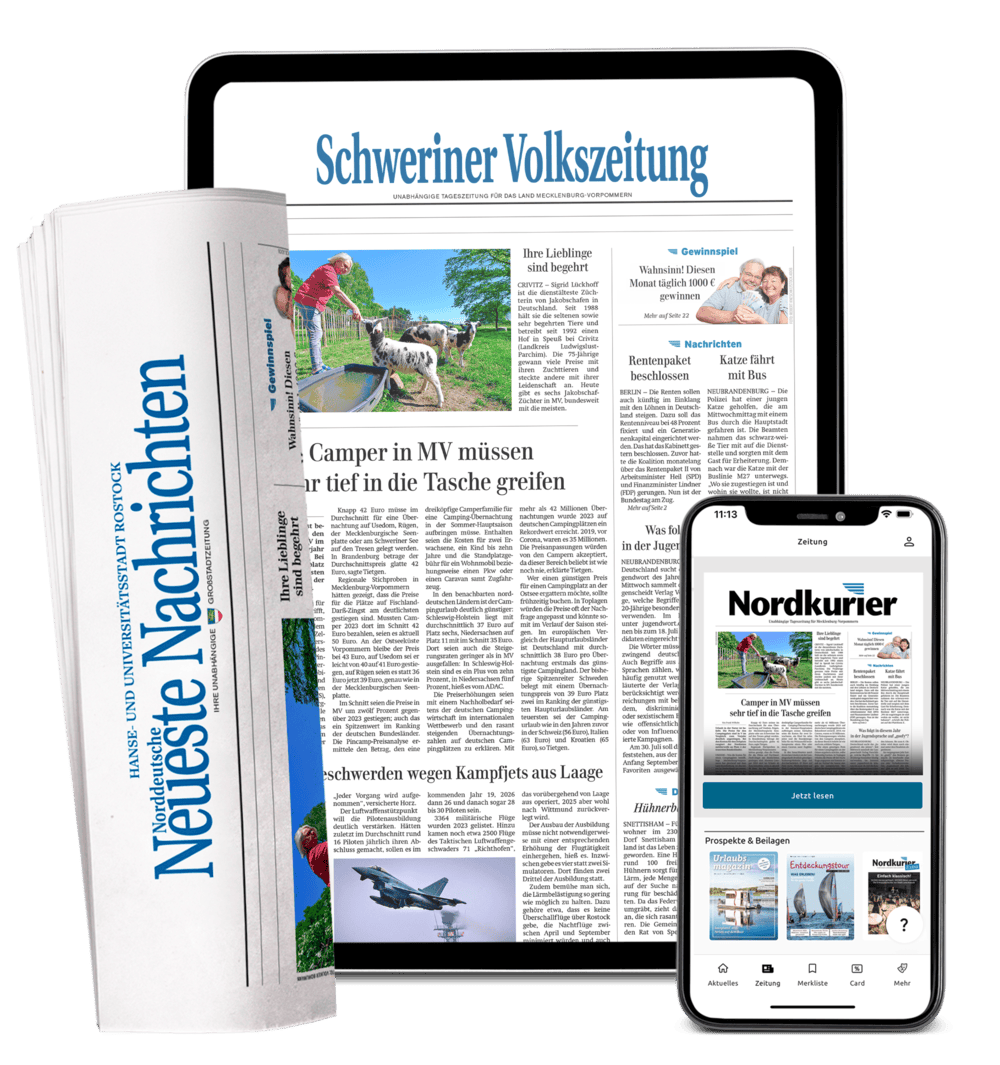 Digitale und gedruckte Ausgaben von Nordkurier, SVZ und NNN - 4 Wochen kostenlos Probelesen!
