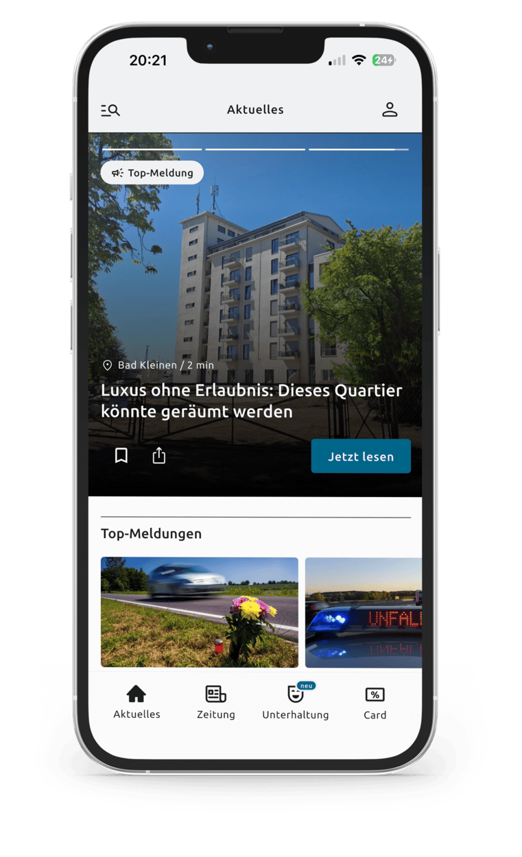 Nordkurier App mit regionalen Nachrichten, digitaler Zeitung, Rabatten, Rätseln und Filme.